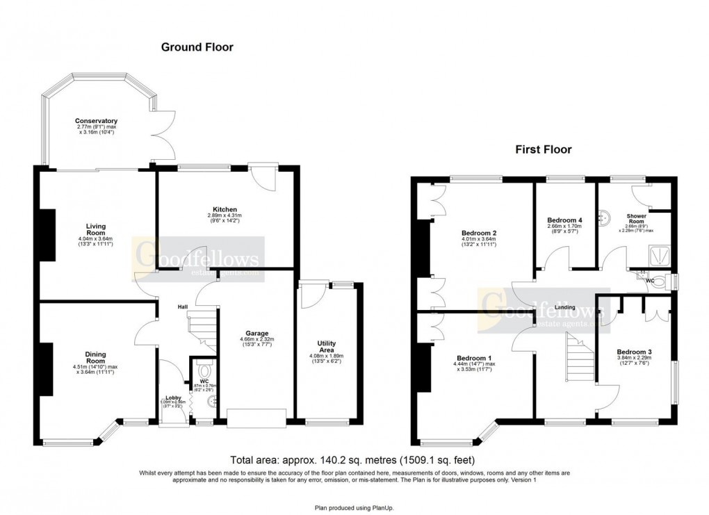 Floorplan for Ridgely Drive, Ponteland, Newcastle Upon Tyne 