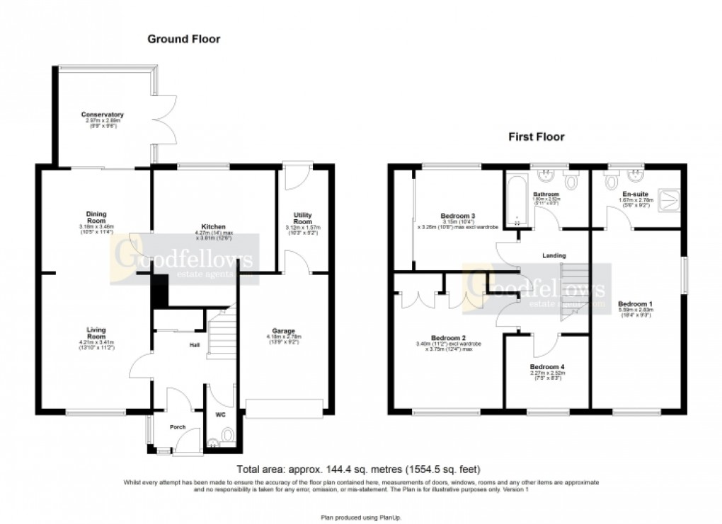 Floorplan for Rowan Drive, Ponteland, Newcastle Upon Tyne 