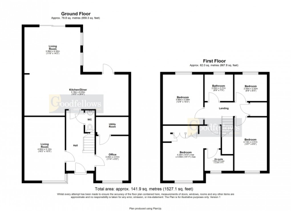 Floorplan for Glen Drive, Dinnington, Newcastle Upon Tyne