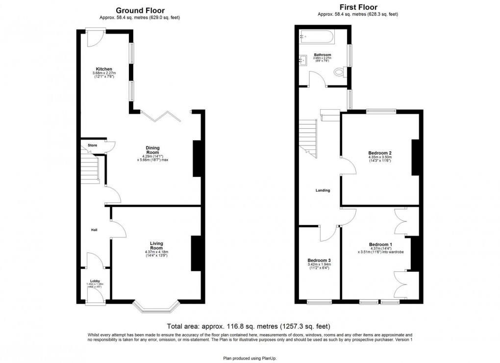 Floorplan for Balmoral Terrace, Heaton, Newcastle Upon Tyne