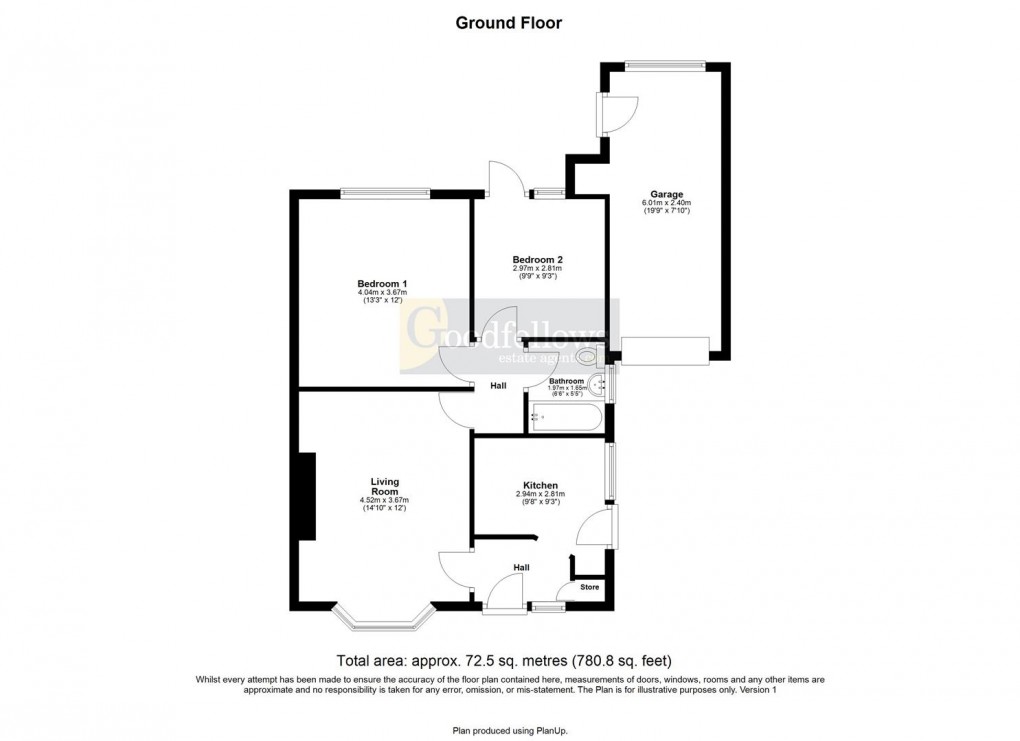 Floorplan for Trafford Walk, Hillheads Estate, Newcastle Upon Tyne 