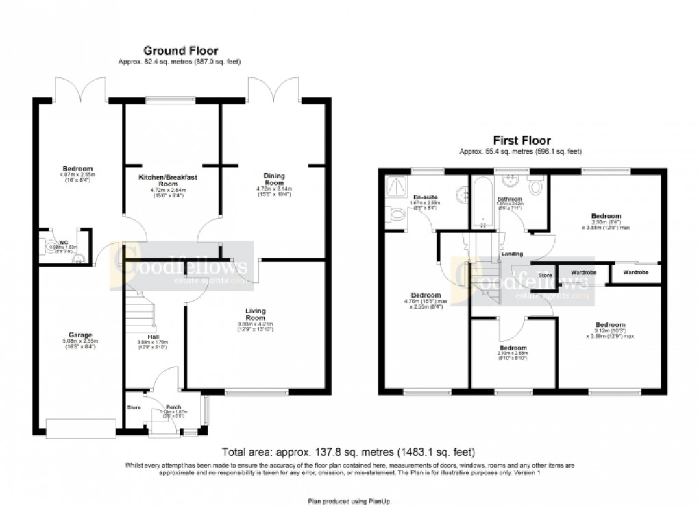 Floorplan for Bracken Close, Dinnington, Newcastle upon Tyne