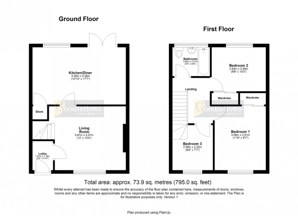 Floorplan for Grosvenor Court, Chapel Park, Newcastle Upon Tyne 