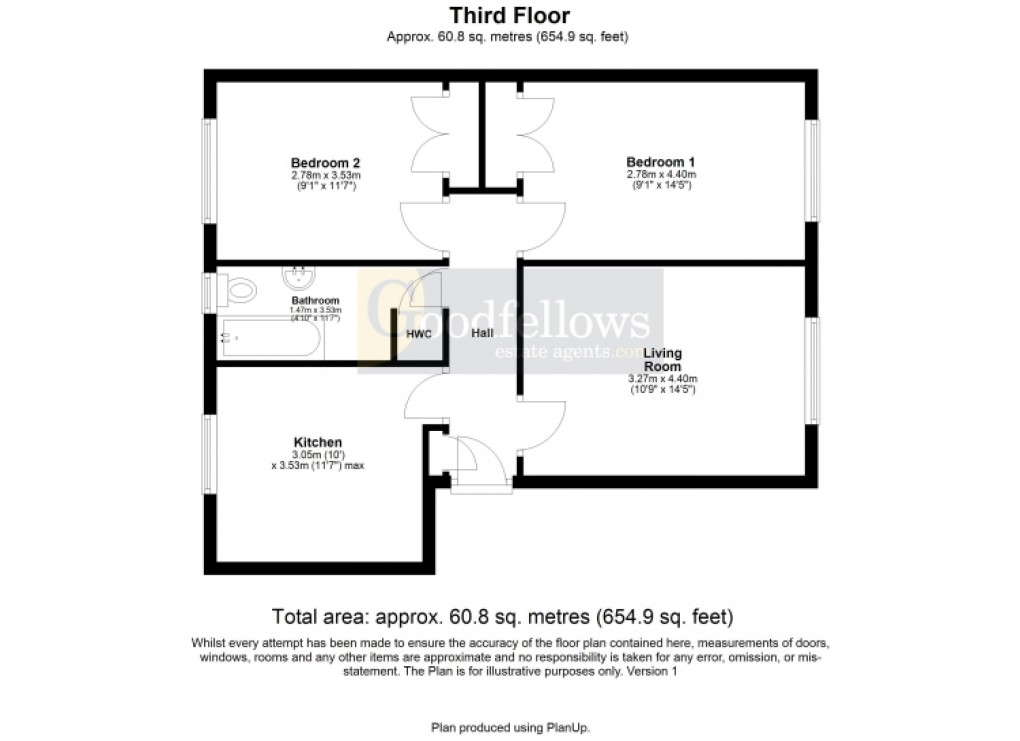 Floorplan for Avalon Drive, Hadrian Court, Newcastle Upon Tyne 