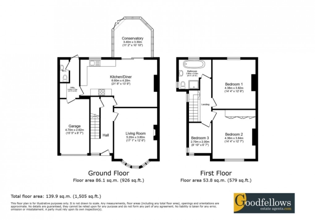 Floorplan for Woolsington Gardens, Woolsington, Newcastle Upon Tyne