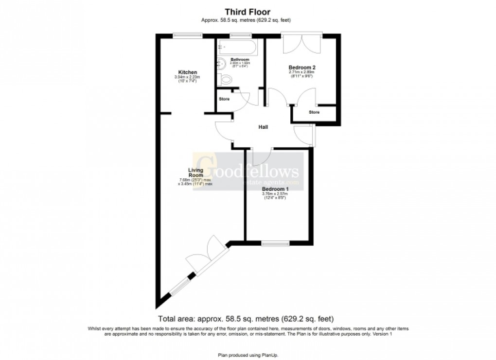Floorplan for 44 Chillingham Road, Heaton, Newcastle upon Tyne 