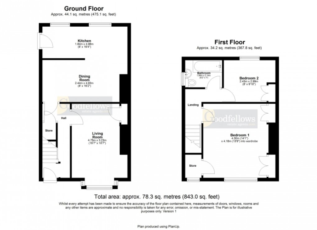 Floorplan for Rosewood Cottages, Hexham Road, Newcastle upon Tyne 