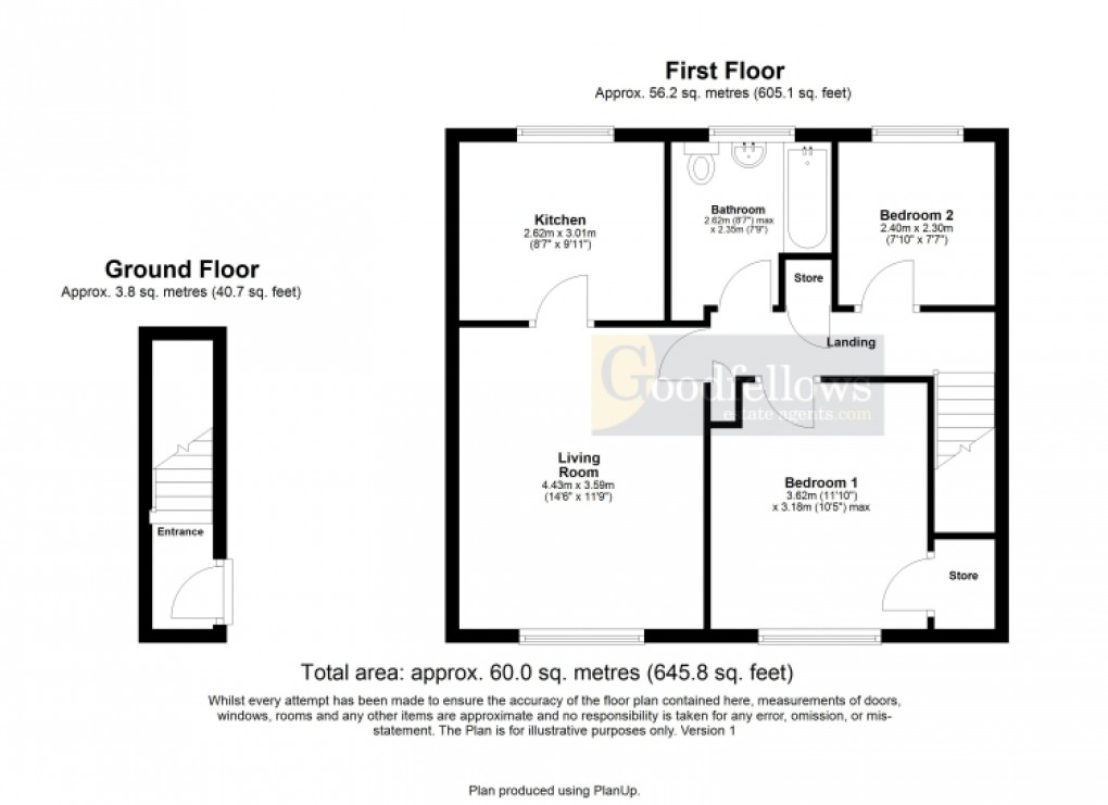 Floorplan for Ladybank, Chapel Park, Newcastle upon Tyne 