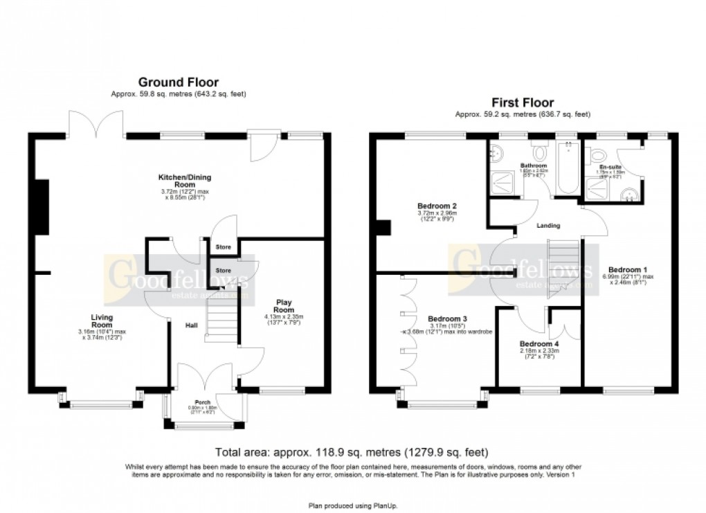 Floorplan for Ingleton Drive, Throckley, Newcastle upon Tyne 