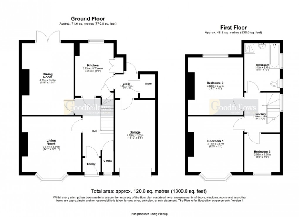 Floorplan for Powburn Gardens, Fenham, Newcastle upon Tyne 