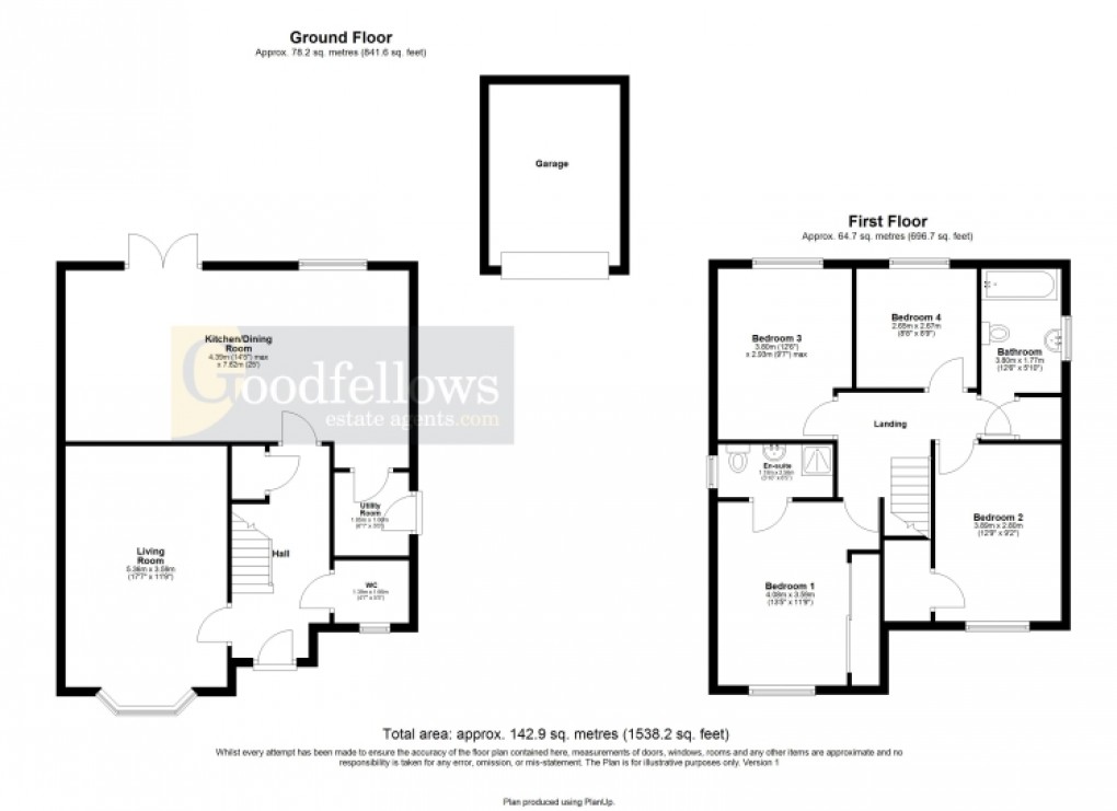 Floorplan for Drumburgh Grove, Throckley, Newcastle Upon Tyne 