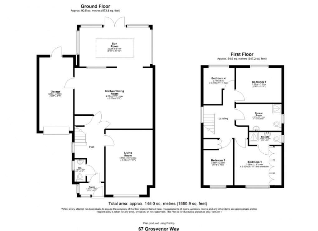 Floorplan for Grosvenor Way, Chapel Park, Newcastle upon Tyne 