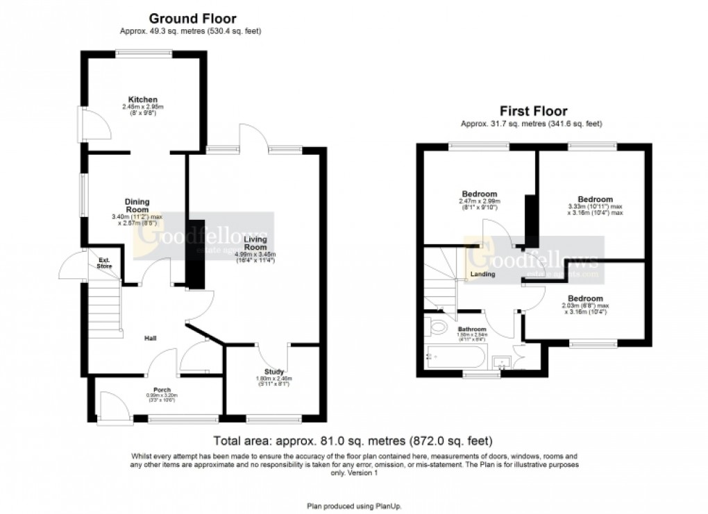 Floorplan for Highwood Road, Denton Burn, Newcastle upon Tyne 