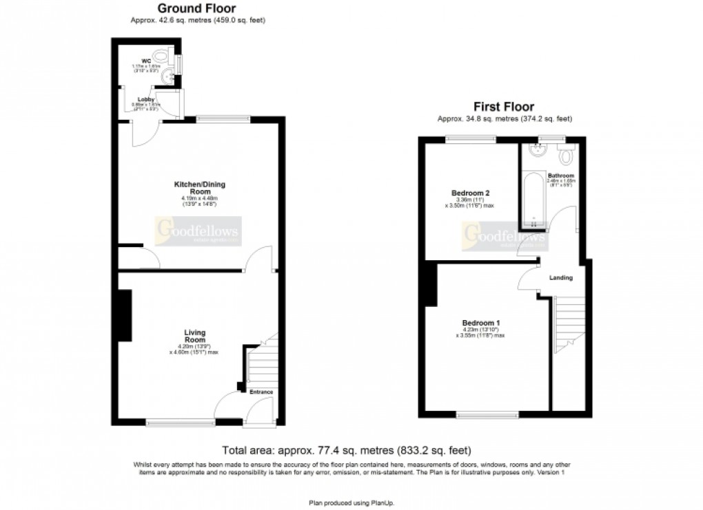Floorplan for Mary Terrace, Westerhope, Newcastle upon Tyne 