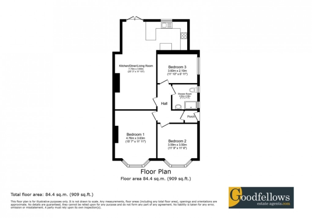 Floorplan for Broomfield Avenue, Walkerville, Newcastle upon Tyne 