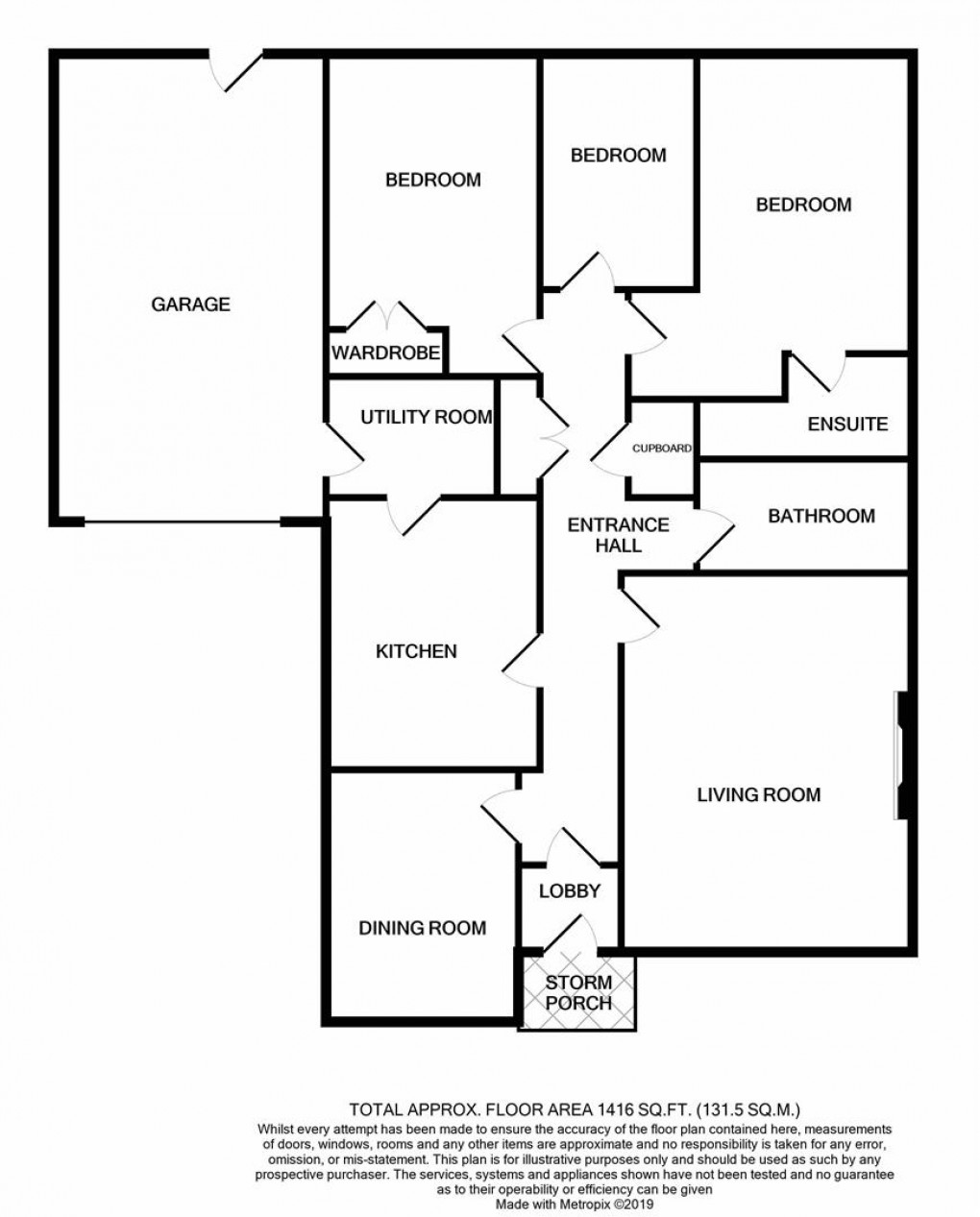 Floorplan for The Cherry Trees, Otterburn, Northumberland