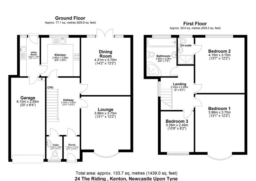 Floorplan for The Riding, Kenton, Newcastle Upon Tyne