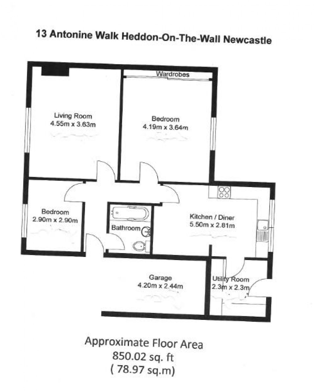 Floorplan for Antonine Walk, Heddon-on-the-Wall