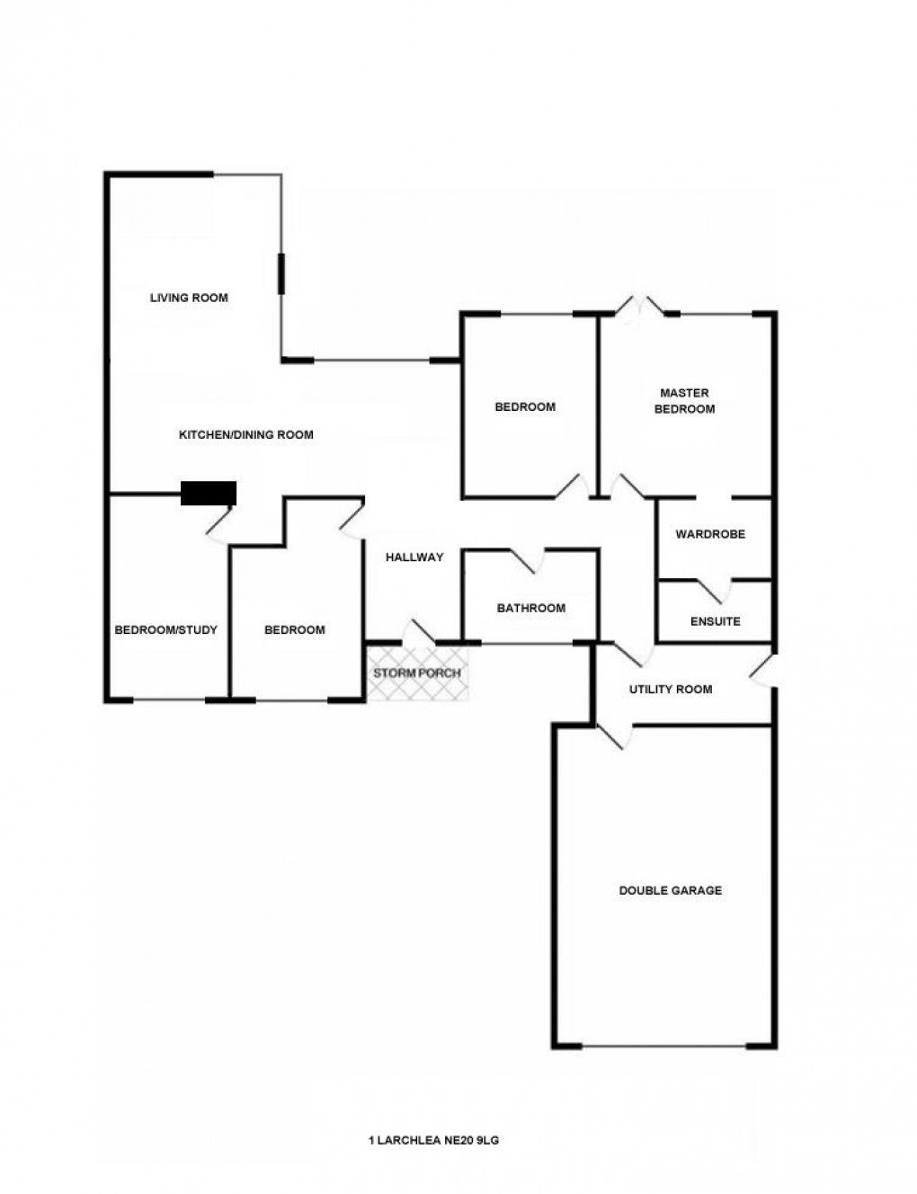 Floorplan for Larchlea, Darras Hall, Newcastle Upon Tyne, Northumberland