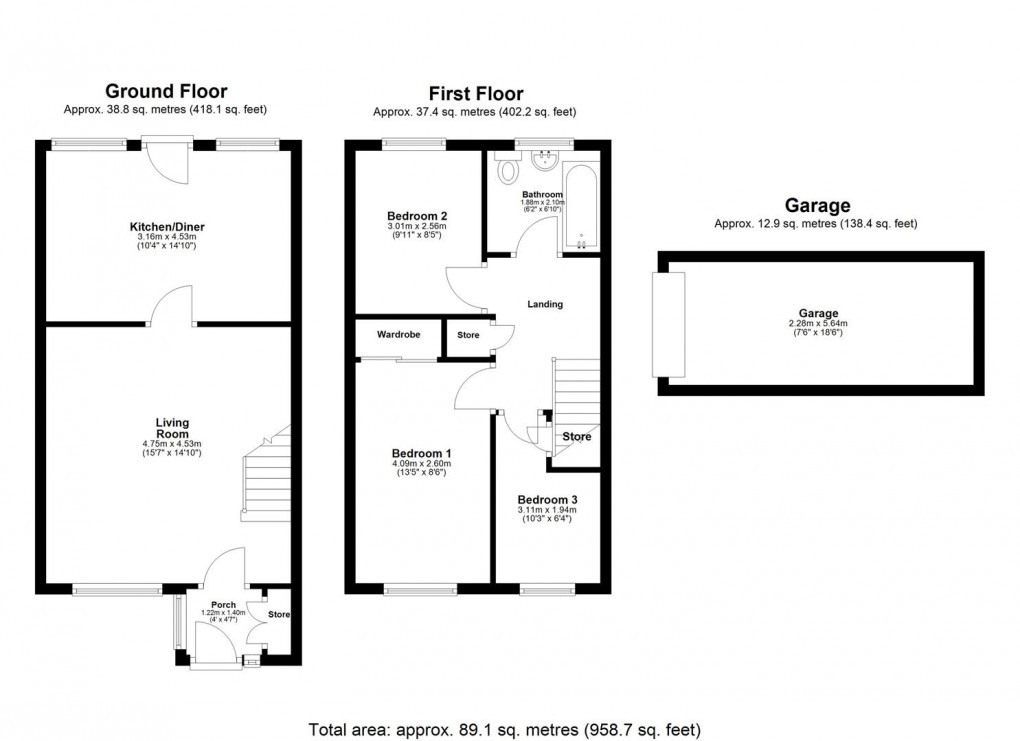 Floorplan for Greely Road, West Denton, Newcastle Upon Tyne