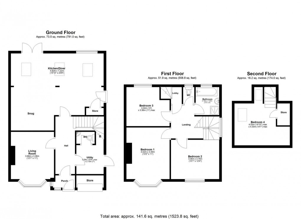 Floorplan for Ridgely Drive, Ponteland, Newcastle Upon Tyne