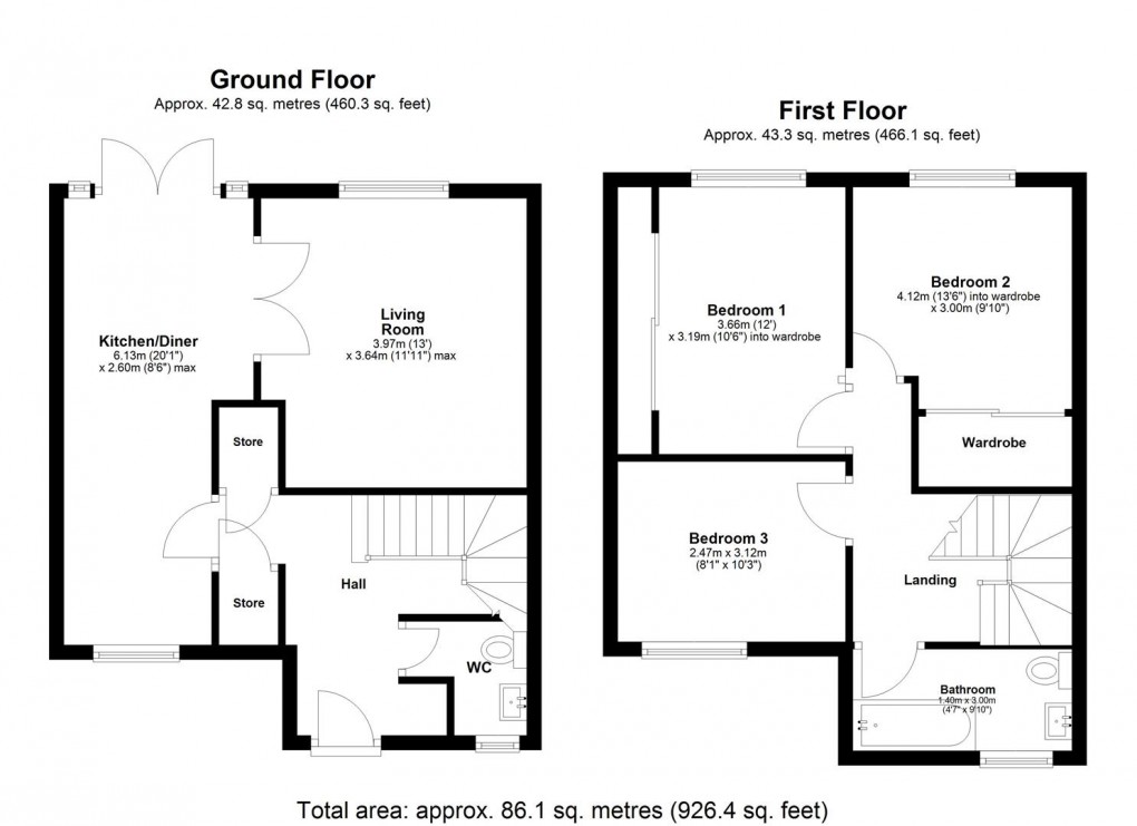 Floorplan for Hareydene, Newbiggin Hall, Newcastle Upon Tyne