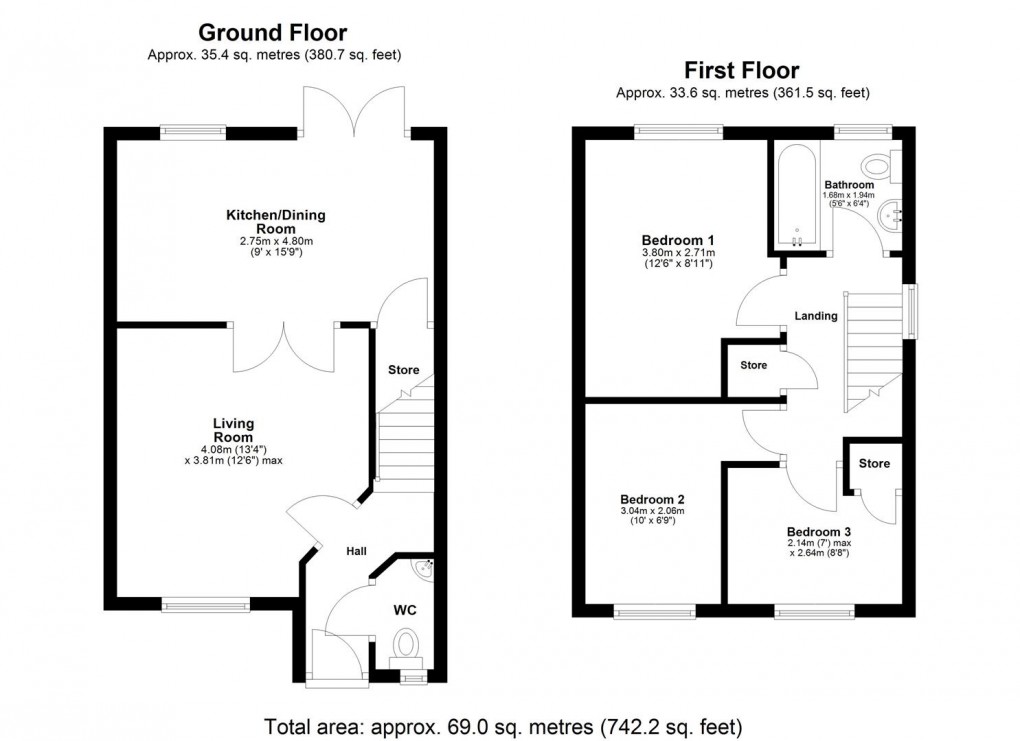 Floorplan for Chesters Avenue, Longbenton, Newcastle Upon Tyne