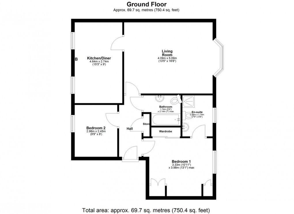 Floorplan for Stewart Court, Walbottle, Newcastle Upon Tyne