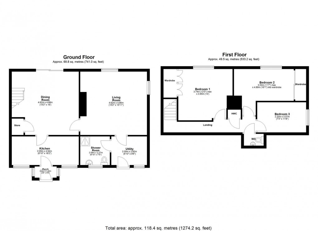 Floorplan for The Cottages, New Alston, Hexham