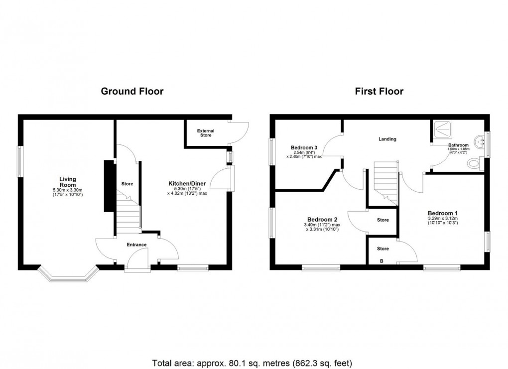 Floorplan for Woodside Way, Ryton