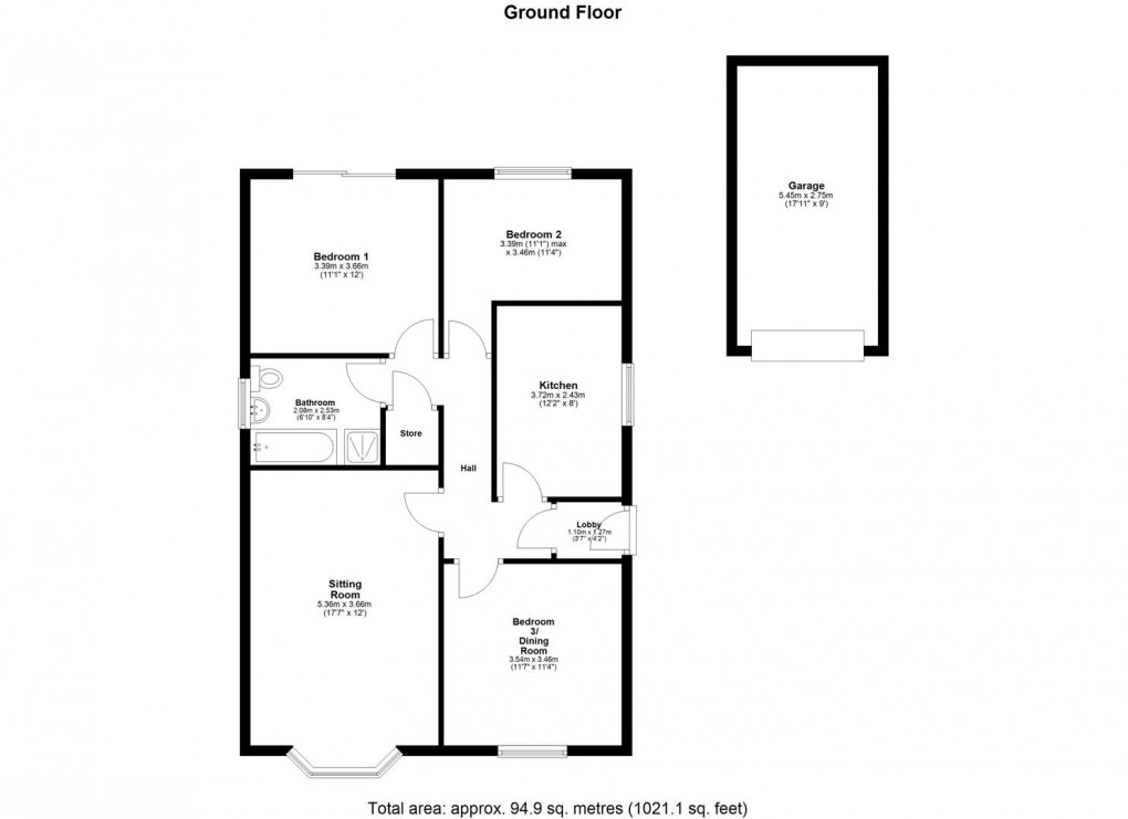 Floorplan for Oakley Close, Annitsford