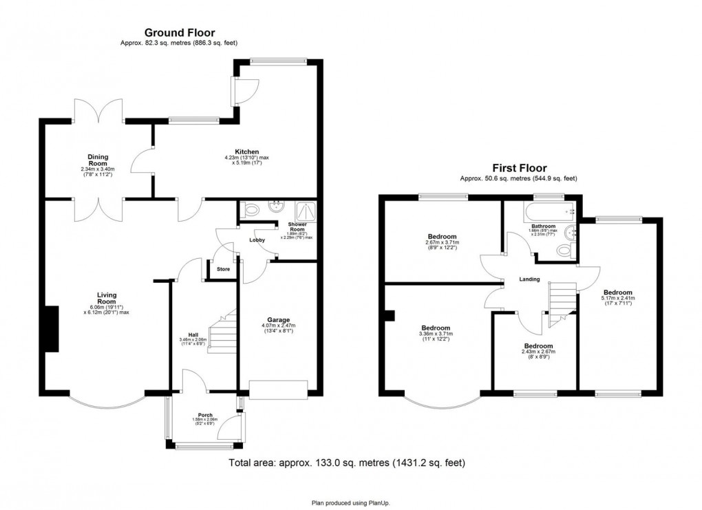 Floorplan for Langdon Road, Hillheads Estate, Westerhope, Newcastle upon Tyne