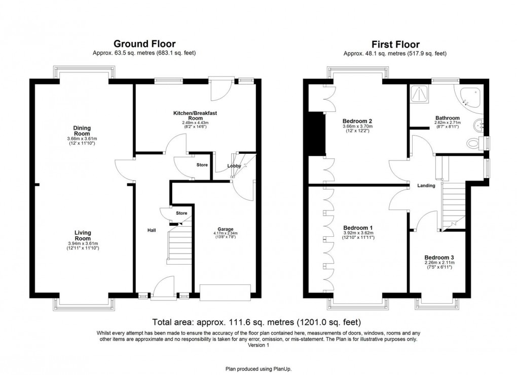 Floorplan for The Roman Way, West Denton, Newcastle upon Tyne