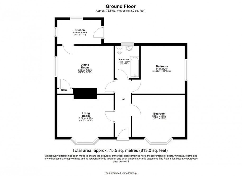 Floorplan for Milbourne, Nr Ponteland, Northumberland