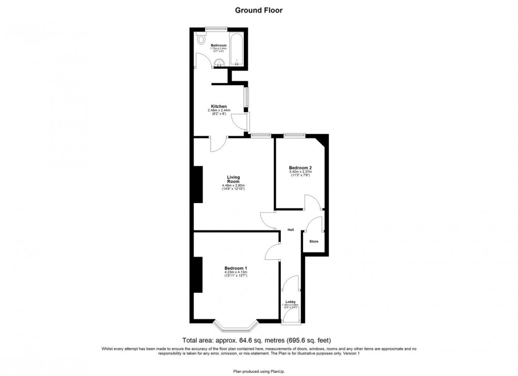 Floorplan for Simonside Terrace, Heaton, Newcastle Upon Tyne