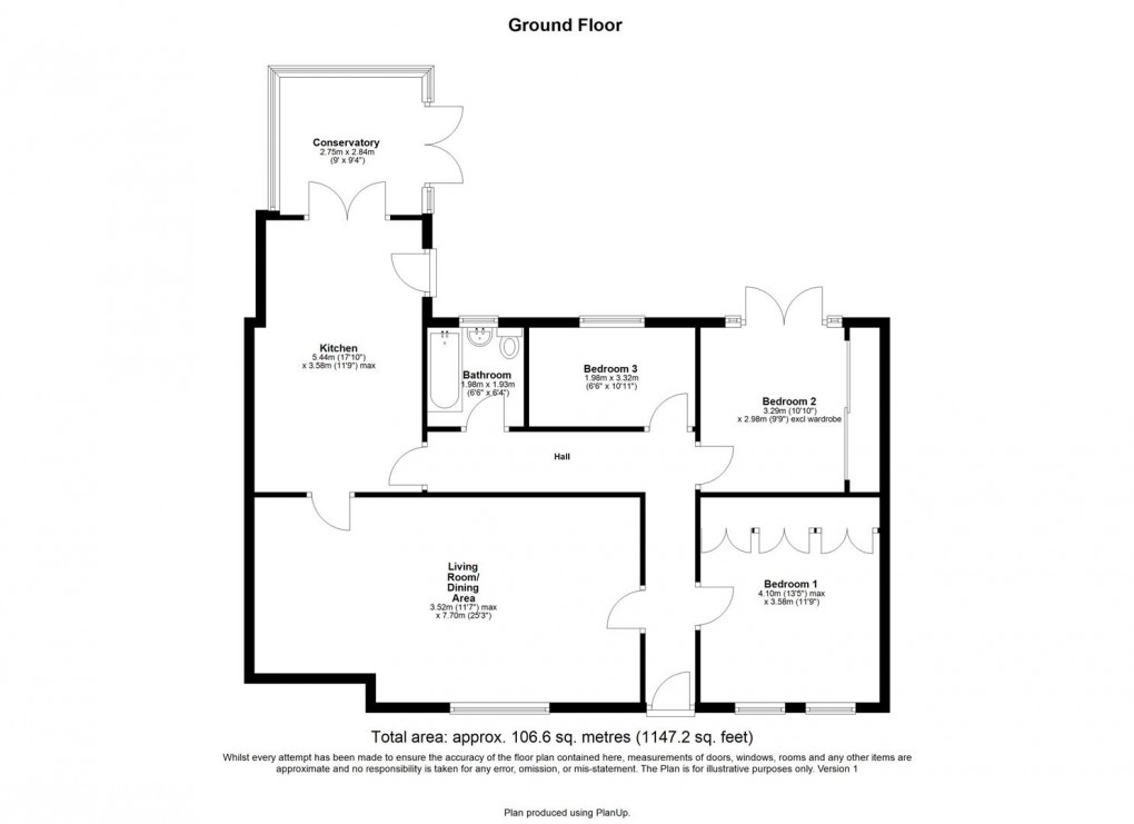 Floorplan for Woolsington Gardens, Woolsington, Newcastle Upon Tyne