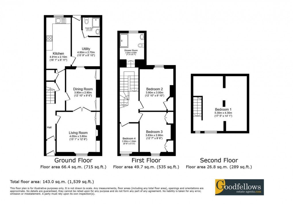 Floorplan for Bridge Street, Alnwick, Northumberland