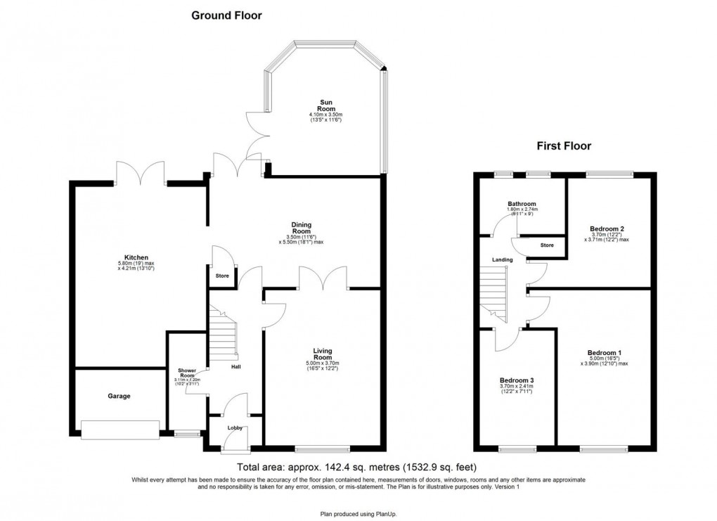 Floorplan for Coquet Grove, Throckley, Newcastle Upon Tyne