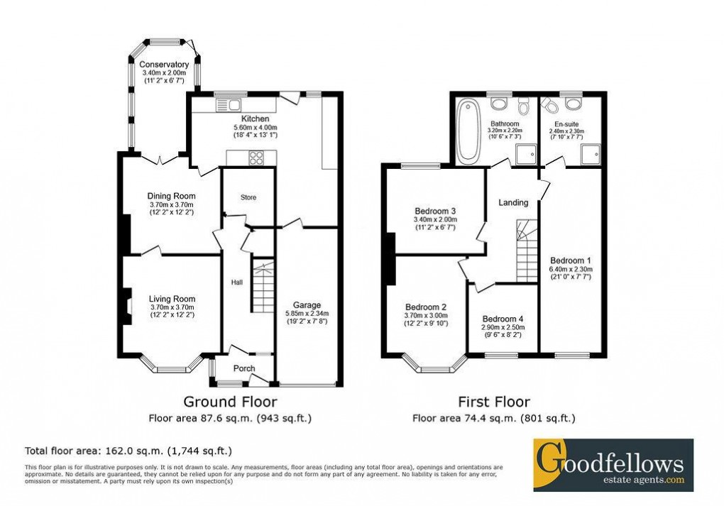 Floorplan for Orange Grove, Whickham, Newcastle Upon Tyne