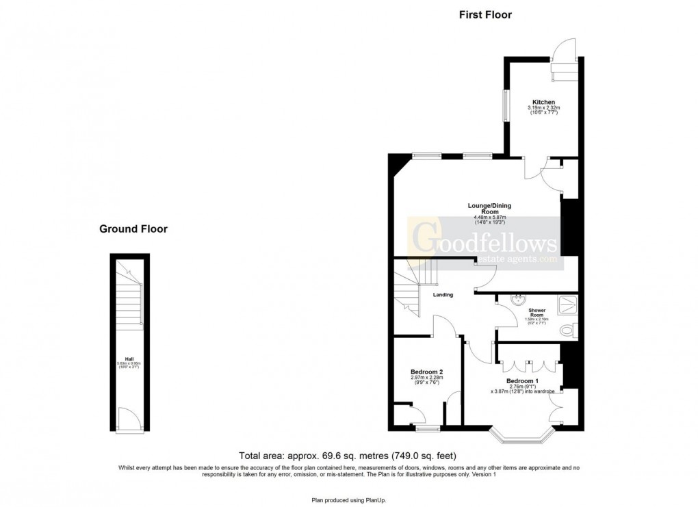 Floorplan for King John Terrace, Heaton, Newcastle Upon Tyne