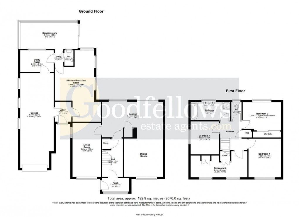 Floorplan for Northumberland Gardens, North Walbottle, Newcastle Upon Tyne