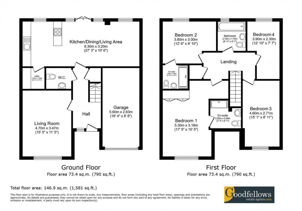 Floorplan for Burnholme Way, St. Mary Park, Morpeth
