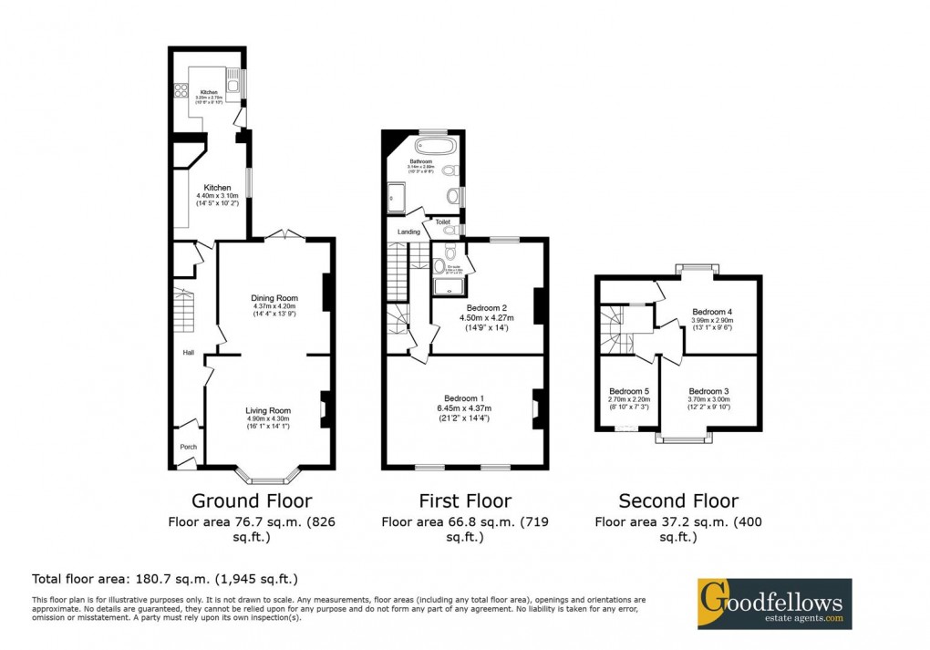 Floorplan for Beaconsfield Street, Blyth, Northumberland