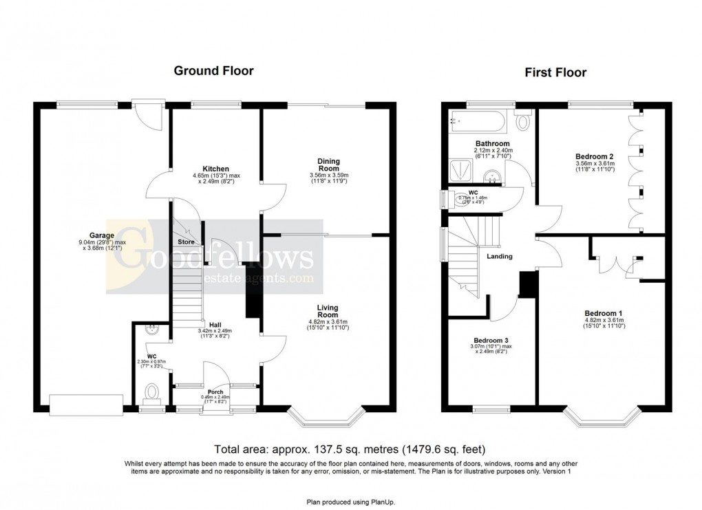 Floorplan for The Oval, Woolsington, Newcastle Upon Tyne