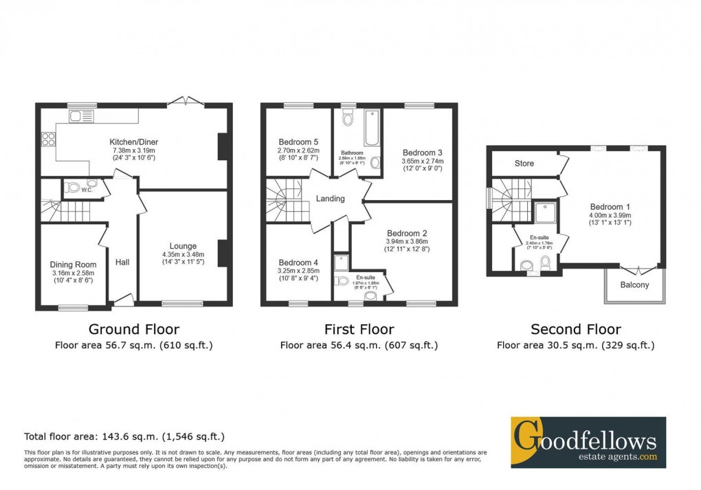 Floorplan for Elmwood Park Gardens, Newcastle Upon Tyne