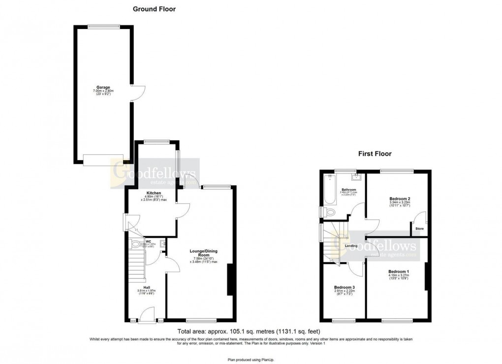 Floorplan for Ladywell Way, Ponteland, 