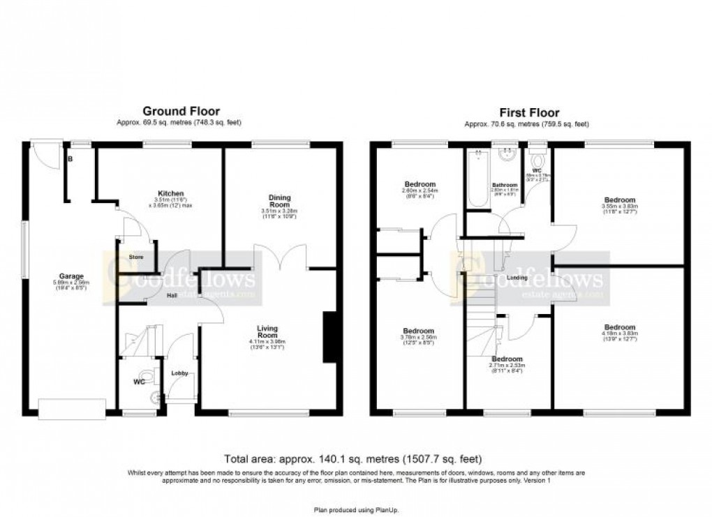Floorplan for Trajan Walk, Heddon-on-the-Wall, 