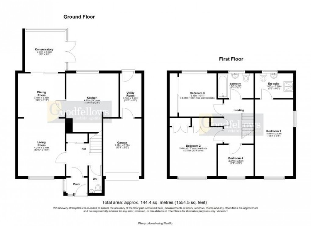 Floorplan for Rowan Drive, Ponteland, 