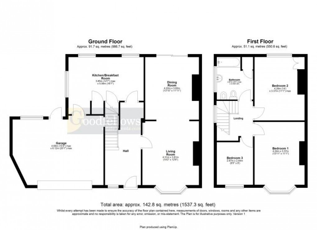 Floorplan for Teviotdale Gardens, High Heaton, 