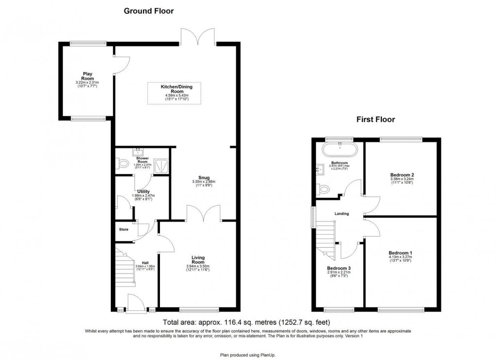 Floorplan for Ladywell Way, Ponteland, 
